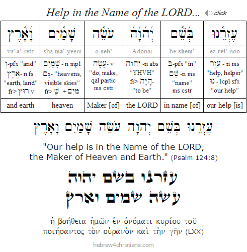 Psalm 124:8 Hebrew Lesson