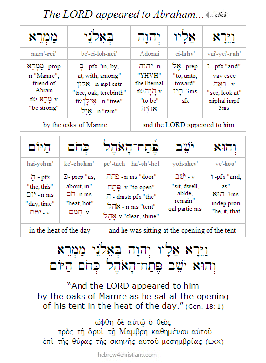 Genesis 18:1 Hebrew Vayera