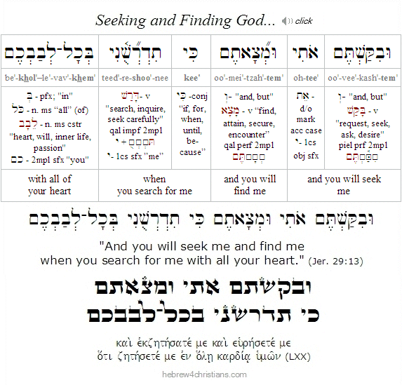 Jeremiah 29:13 Hebrew Lesson