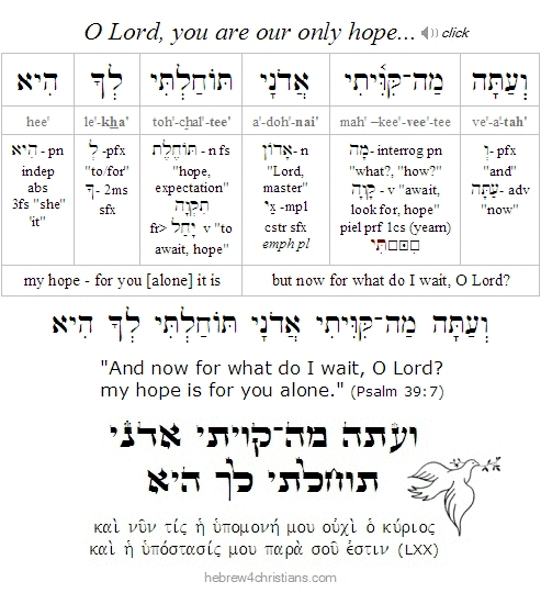 Psalm 39:7 Hebrew analysis